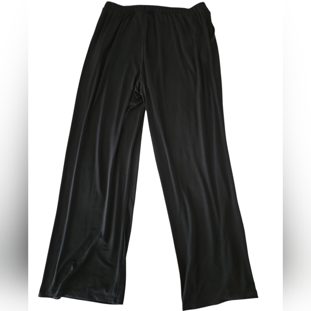 Attitudes By Renee Wide Leg Pants SZ L Black - Picture 2 of 7